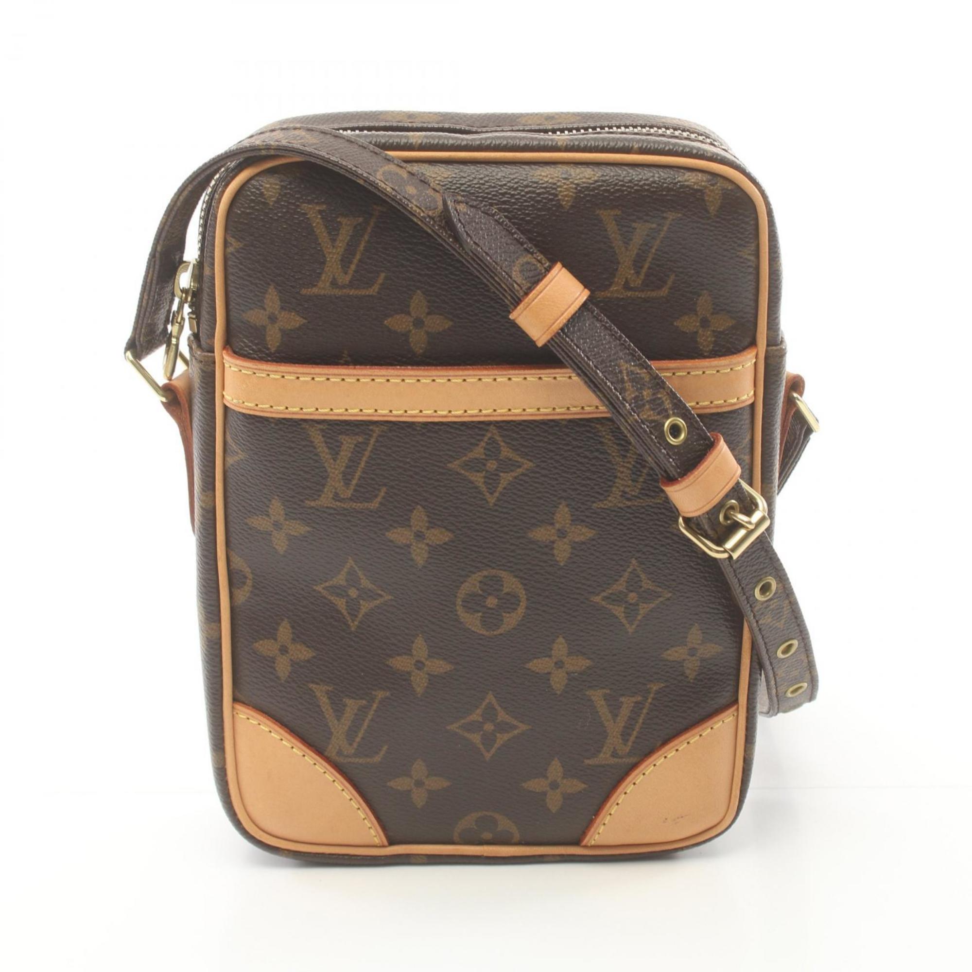 Louis Vuitton Danube Monogram Shoulder Bag, Coated Canvas, Leather, Women's, Brown, M45266