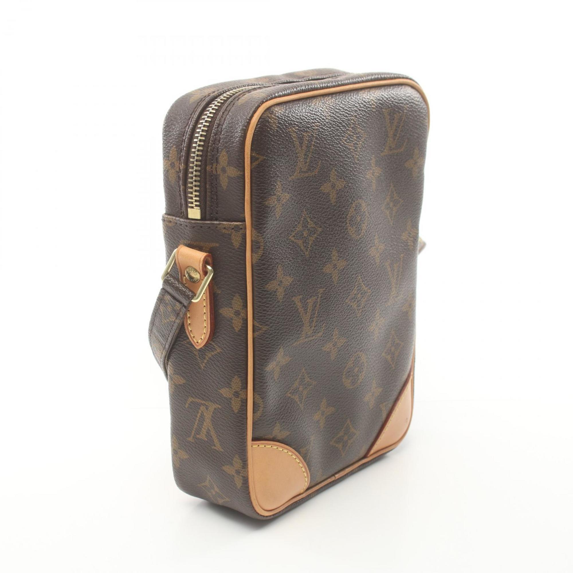 Louis Vuitton Danube Monogram Shoulder Bag, Coated Canvas, Leather, Women's, Brown, M45266