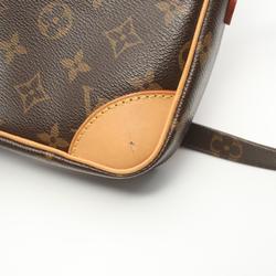 Louis Vuitton Danube Monogram Shoulder Bag, Coated Canvas, Leather, Women's, Brown, M45266