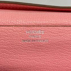 Hermes Long Wallet Bearn Soufflet □R Stamp Chevre Mysore Rose Confetti Women's