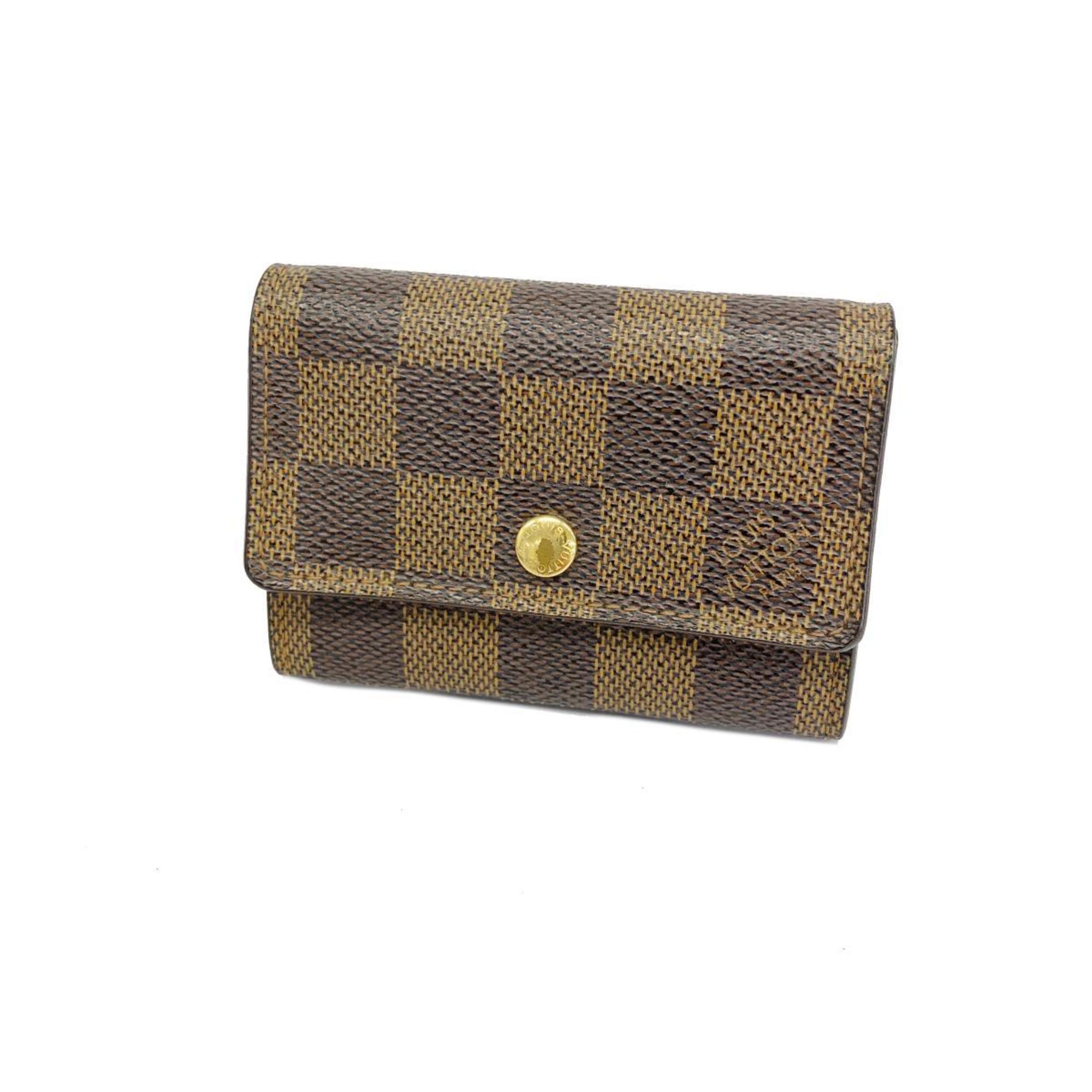 Louis Vuitton Wallet/Coin Case Damier Porto Monnaie Plat N61930 Ebene Men's/Women's