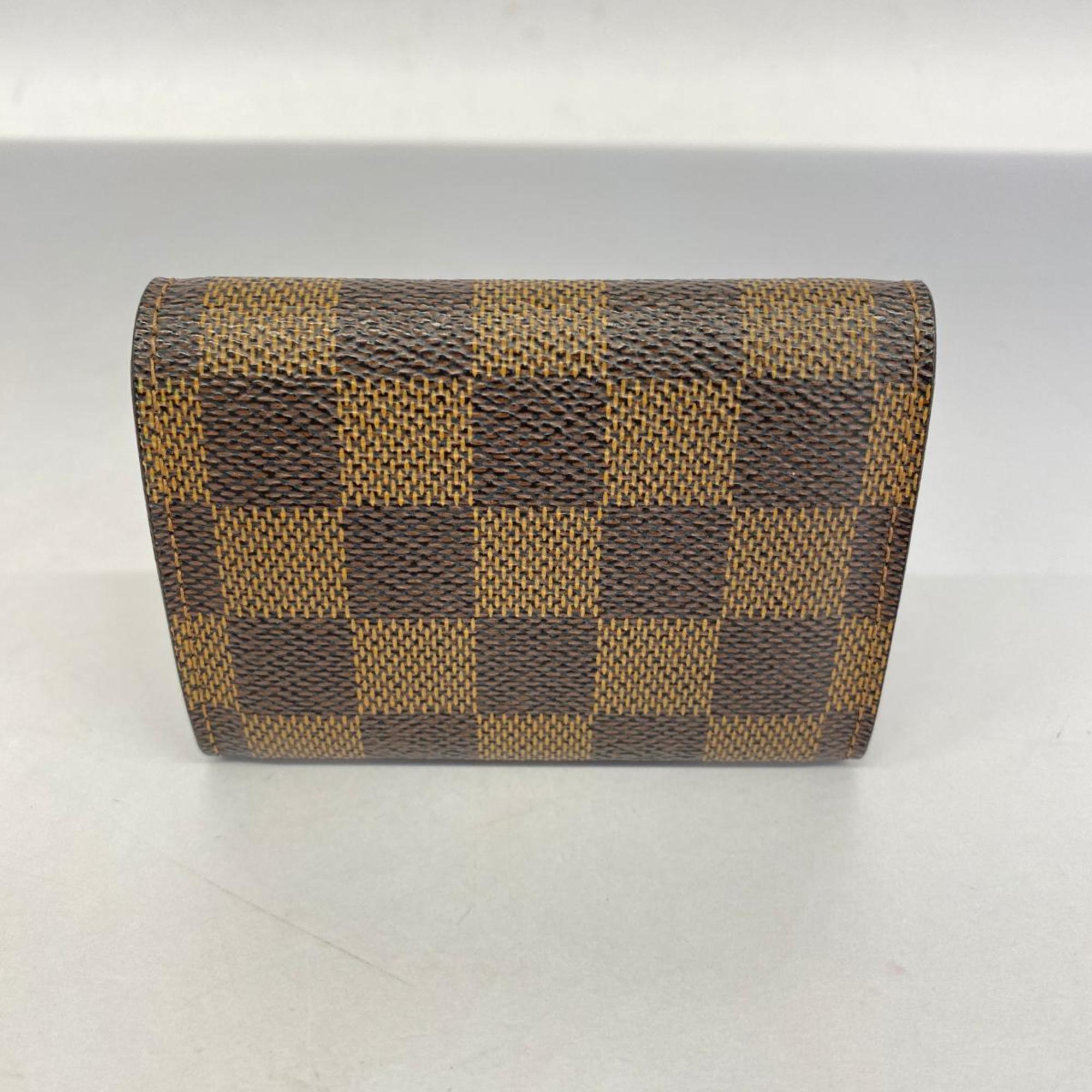 Louis Vuitton Wallet/Coin Case Damier Porto Monnaie Plat N61930 Ebene Men's/Women's