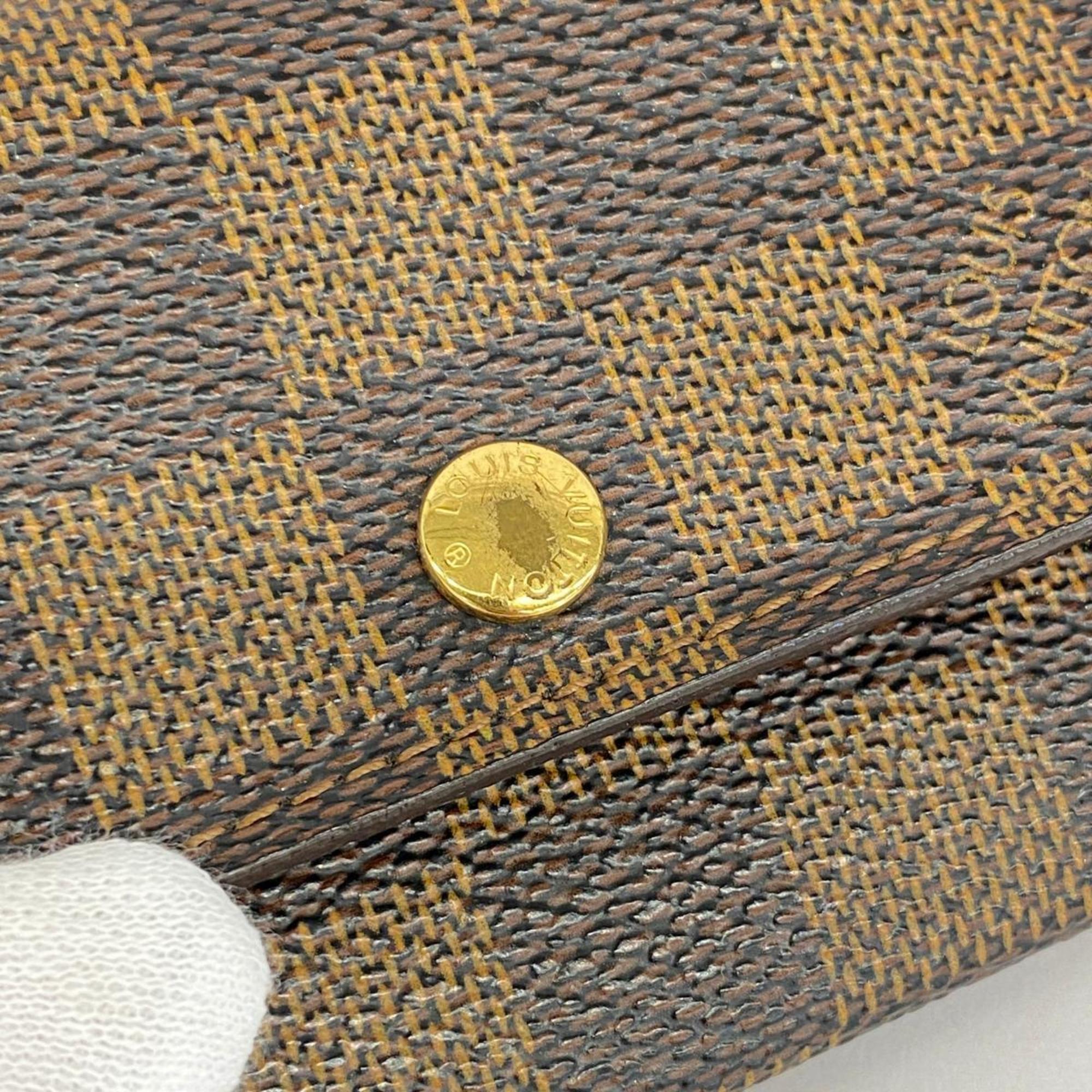 Louis Vuitton Wallet/Coin Case Damier Porto Monnaie Plat N61930 Ebene Men's/Women's