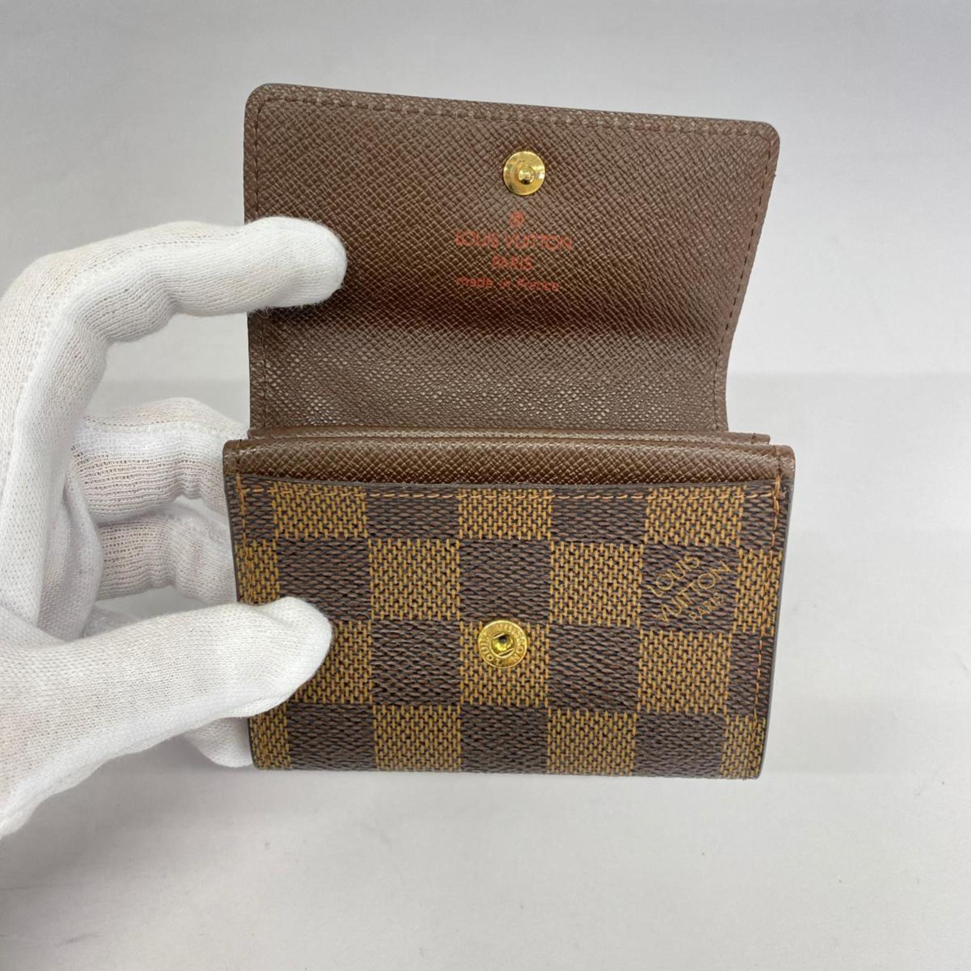 Louis Vuitton Wallet/Coin Case Damier Porto Monnaie Plat N61930 Ebene Men's/Women's