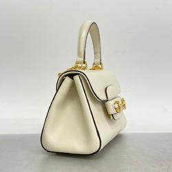 Gucci Handbag Horsebit 703848 Leather White Women's