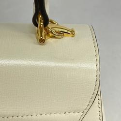 Gucci Handbag Horsebit 703848 Leather White Women's