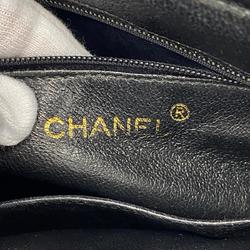 Chanel Shoulder Bag with V-stitching, Lambskin, Black, Women's