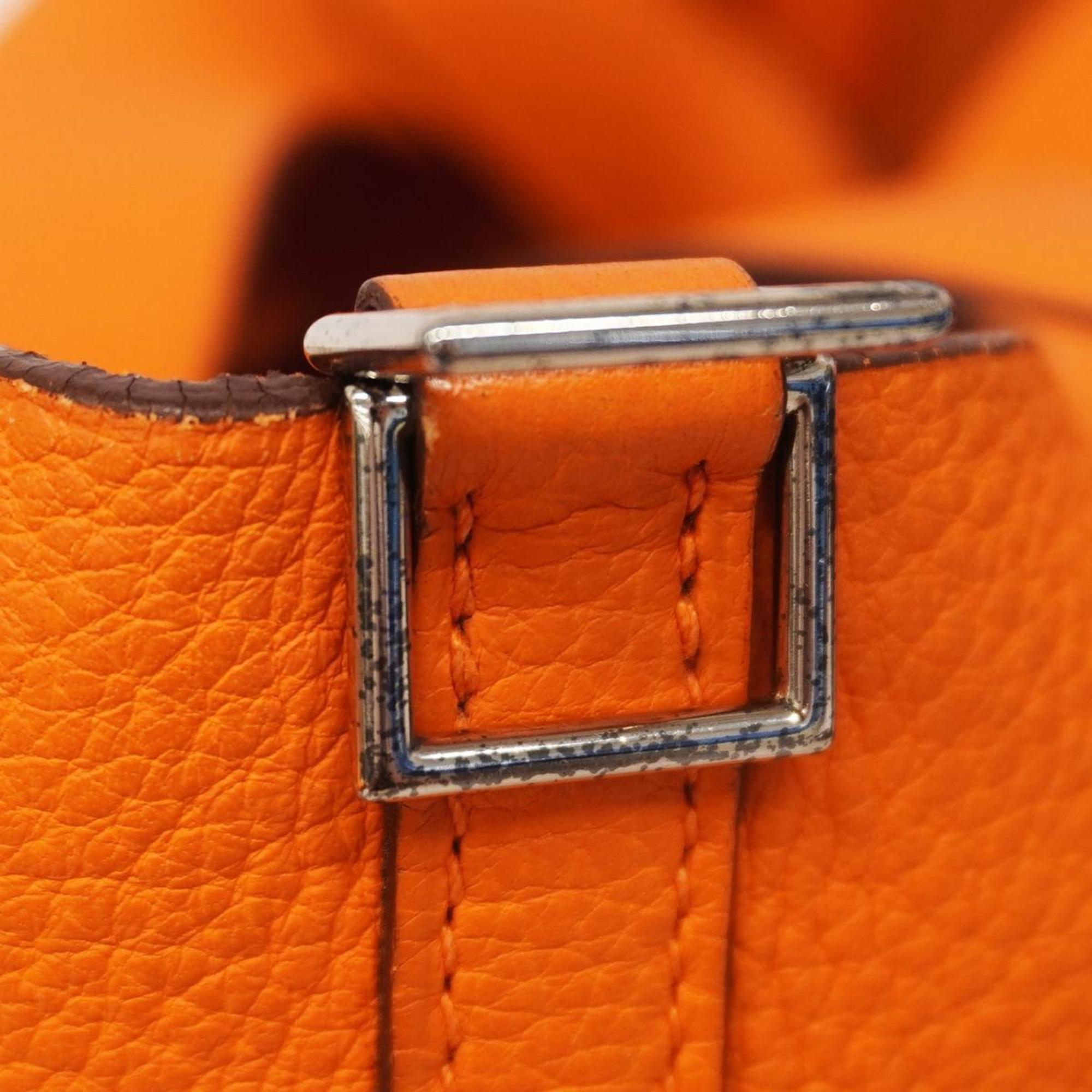 Hermes handbag Picotin PM H stamp Taurillon Clemence orange ladies