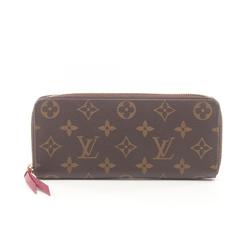 Louis Vuitton LOUIS VUITTON Zippy Wallet Monogram Fuchsia Round Long Coated Canvas Women's Brown Pink M60742