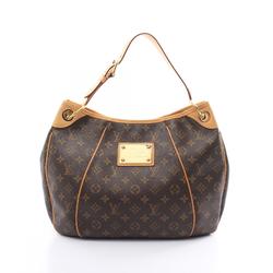 Louis Vuitton Galliera PM Monogram Shoulder Bag, Coated Canvas, Leather, Women's, Brown, M56382