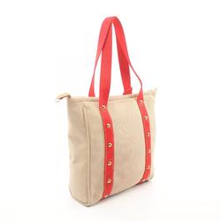 Louis Vuitton LOUIS VUITTON Cabas MM Antigua Tote Bag Canvas Leather Women's Beige Red M40035