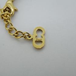 Christian Dior Necklace CD Rhinestone GP Plated Gold Women's