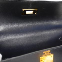 Hermes handbag Kelly 28 □B stamp box calf blue indigo ladies