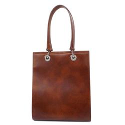 Cartier Tote Bag Panther Leather Brown Women's