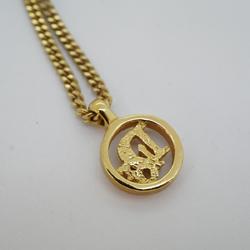 Christian Dior Necklace Circle GP Plated Gold Women's