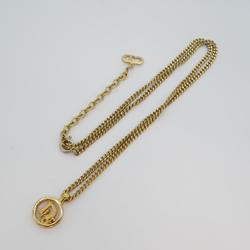 Christian Dior Necklace Circle GP Plated Gold Women's