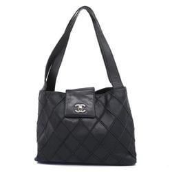 Chanel Shoulder Bag Bicolor Lambskin Black Women's