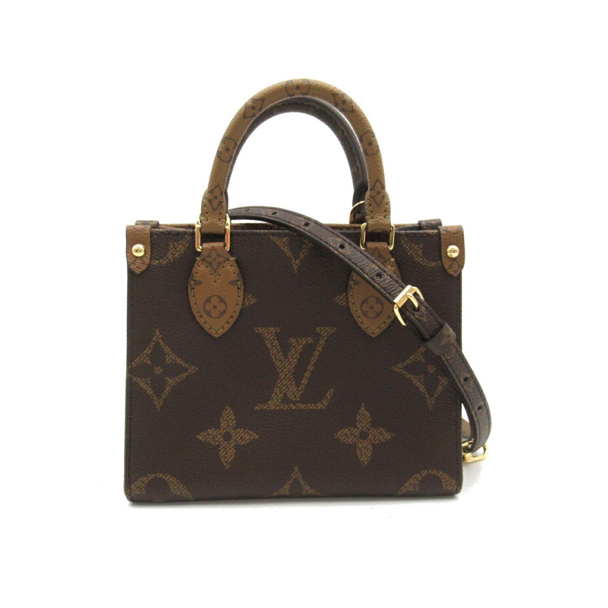 LOUIS VUITTON On the Go BB 2way Shoulder Bag, Coated Canvas, Monogram Reverse, Women's, Brown, M46839