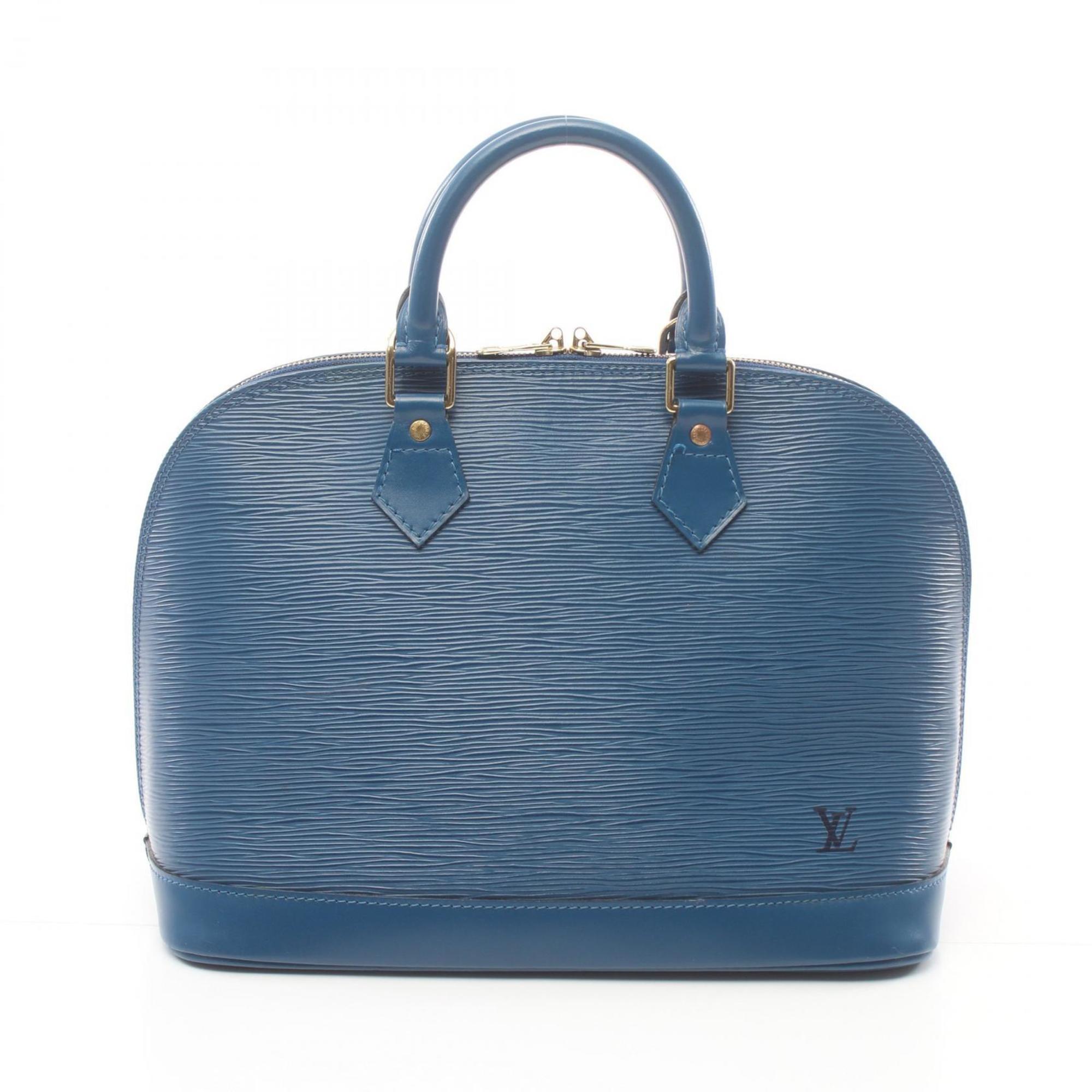 Louis Vuitton Alma Epi Toledo Blue Handbag Bag Leather Women's M57426