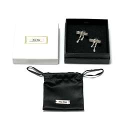 Miu Miu Miu Women's Crystal Bow Earrings Ribbon