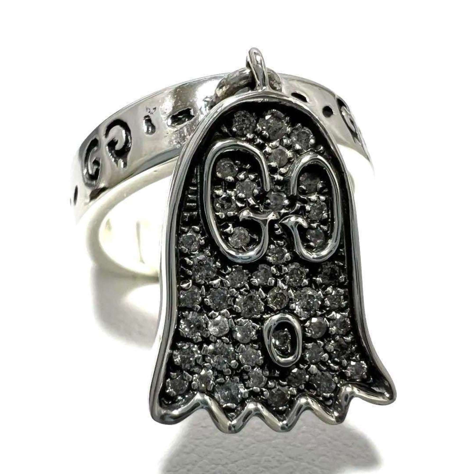 GUCCI Women's Ghost Pave Diamond Ring in Silver 925