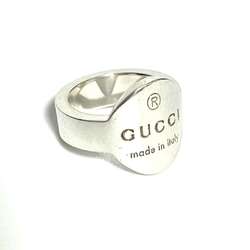 GUCCI Women's and Men's Rings Trademark Plate Ring Silver