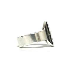 GUCCI Women's and Men's Rings Trademark Plate Ring Silver