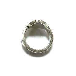 GUCCI Women's and Men's Rings Trademark Plate Ring Silver