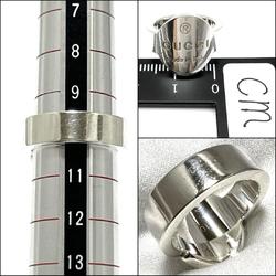 GUCCI Women's and Men's Rings Trademark Plate Ring Silver