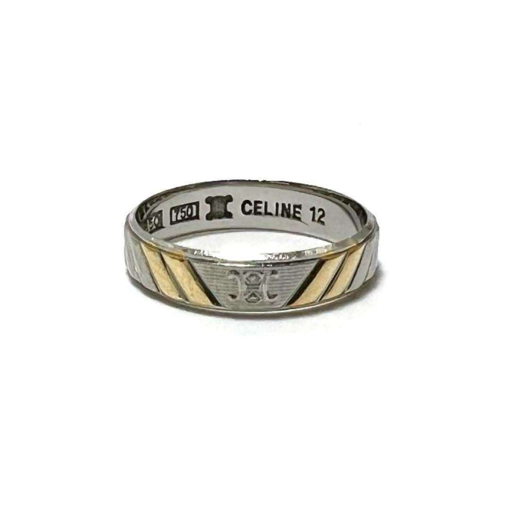 CELINE Women's and Men's Rings Platinum Yellow Gold K18 Combination Trim Off