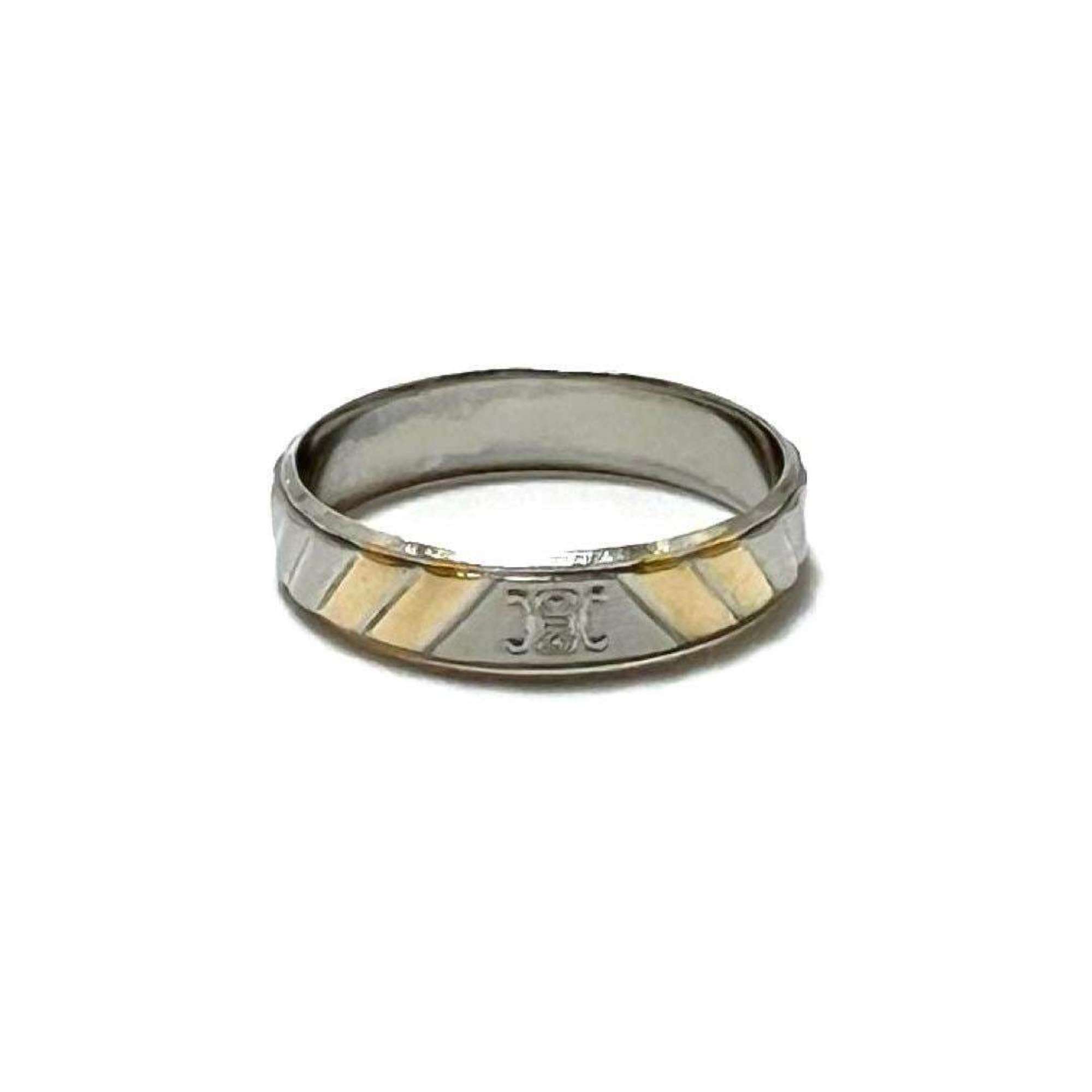 CELINE Women's and Men's Rings Platinum Yellow Gold K18 Combination Trim Off