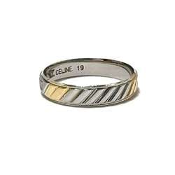 CELINE Men's Ring Platinum Yellow Gold K18 Combi Trim Off