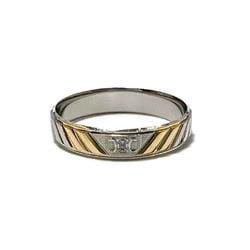 CELINE Men's Ring Platinum Yellow Gold K18 Combi Trim Off