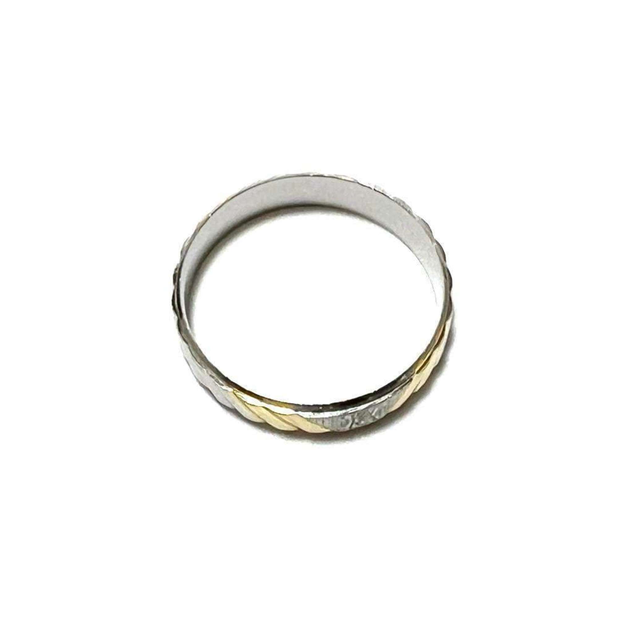 CELINE Men's Ring Platinum Yellow Gold K18 Combi Trim Off