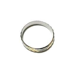 CELINE Men's Ring Platinum Yellow Gold K18 Combi Trim Off