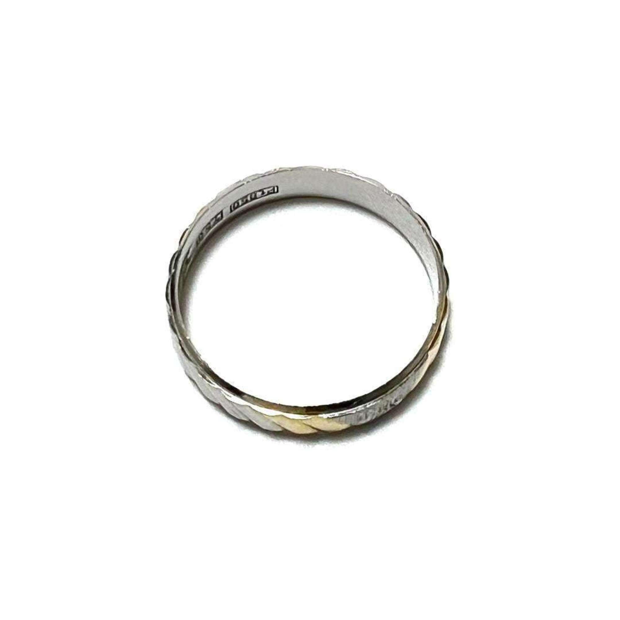 CELINE Men's Ring Platinum Yellow Gold K18 Combi Trim Off