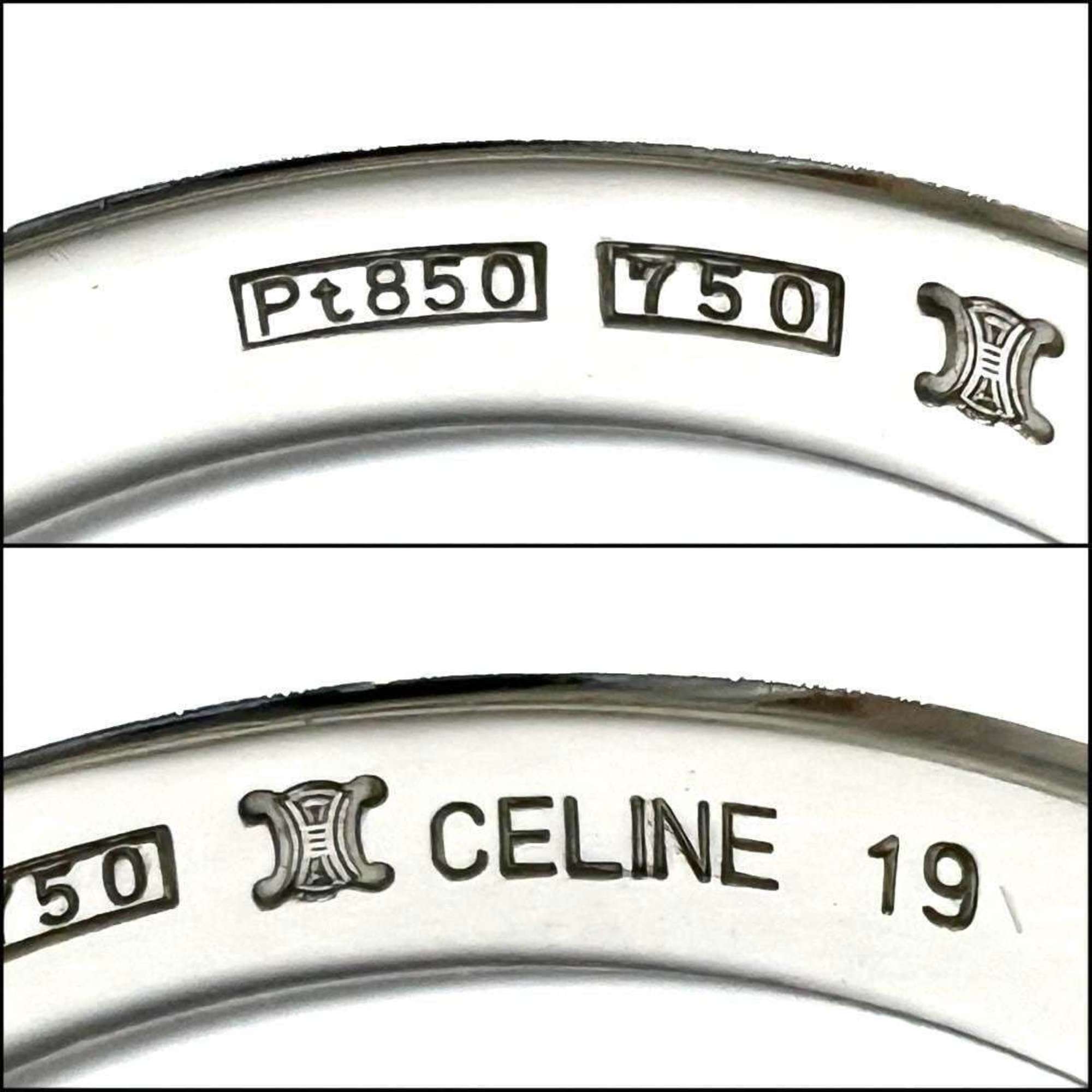 CELINE Men's Ring Platinum Yellow Gold K18 Combi Trim Off