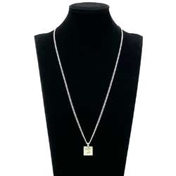 FENDI Men's Necklace Pendant Palladium & Gold Color