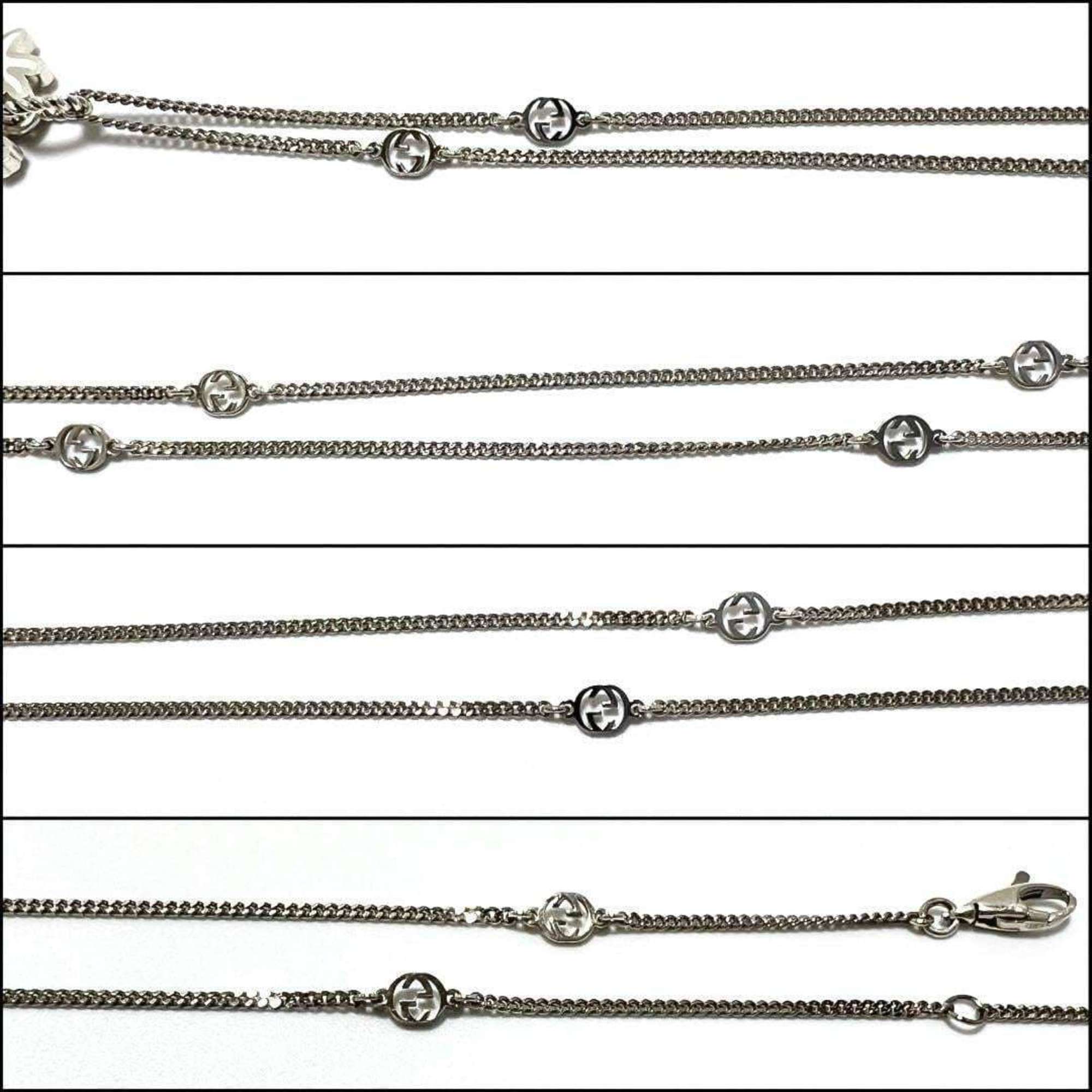 GUCCI Women's Necklace Donald Interlocking Silver 925