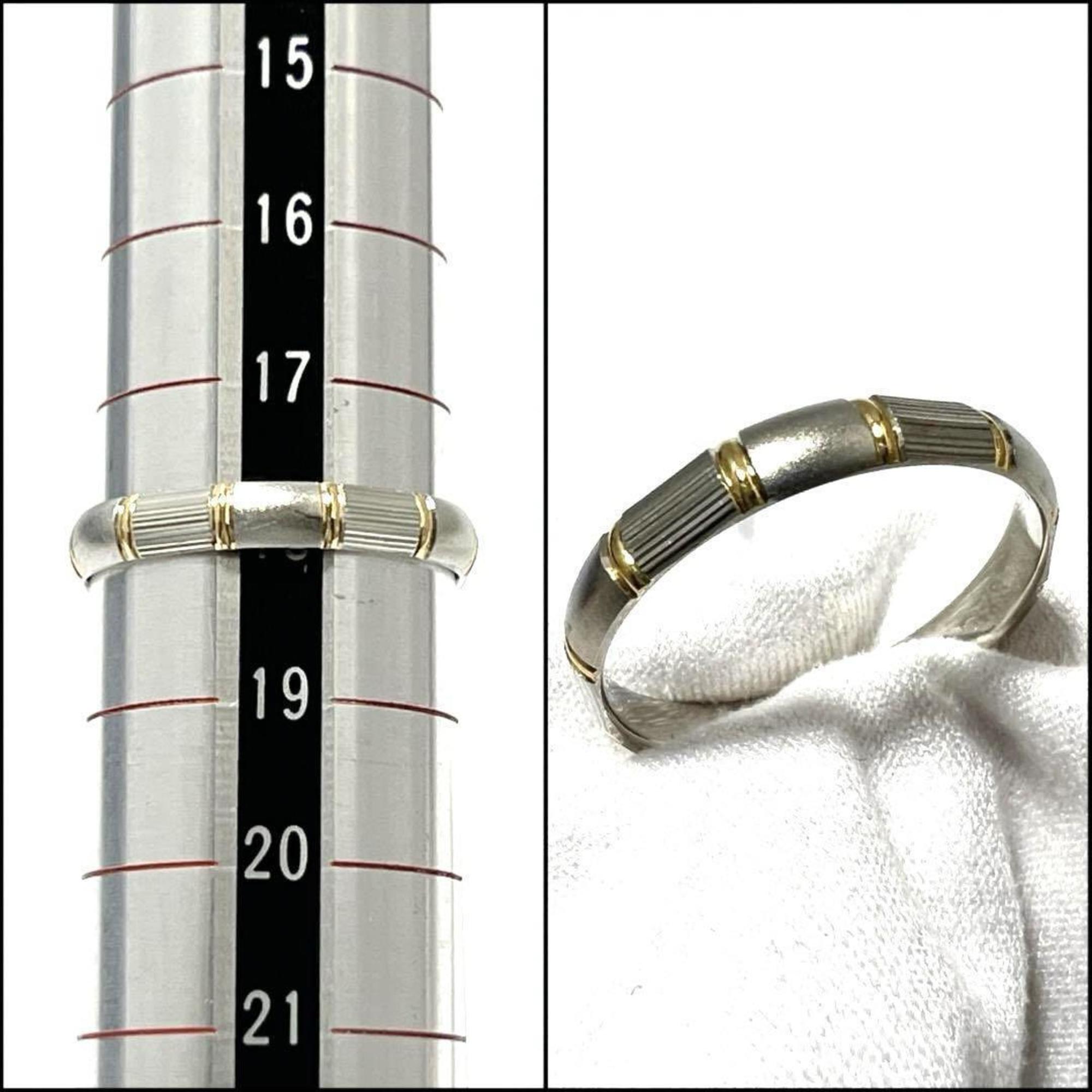 CELINE Men's Ring Platinum Yellow Gold K18 Combi Trim Off