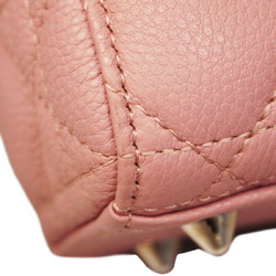 Christian Dior Handbag Cannage Lady Leather Pink Women's