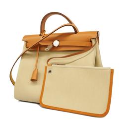 Hermes Handbag Airbag Zip PM U Stamp Toile H Natural Women's