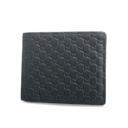 Gucci Wallet Micro Guccissima 544472 Leather Black Men's Women's