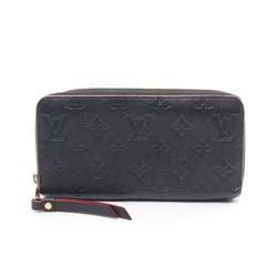 Louis Vuitton Zippy Wallet Monogram Empreinte Marine Rouge Round Long Leather Women's Navy Red M62121