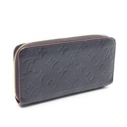 Louis Vuitton Zippy Wallet Monogram Empreinte Marine Rouge Round Long Leather Women's Navy Red M62121