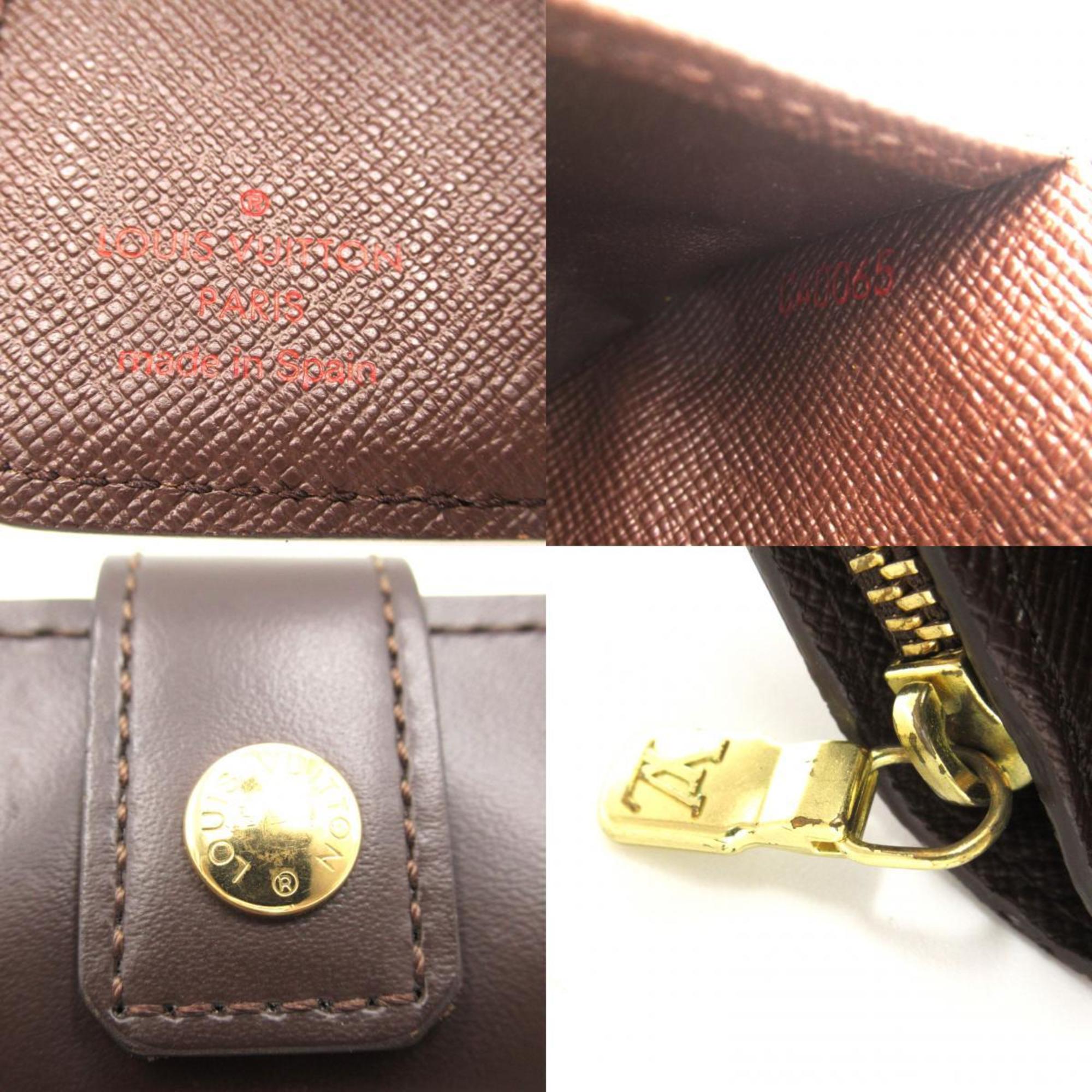 Louis Vuitton LOUIS VUITTON Compact Zip Round Wallet Coated Canvas Leather Damier Men's Women's Brown N61668