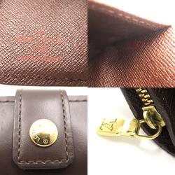 Louis Vuitton LOUIS VUITTON Compact Zip Round Wallet Coated Canvas Leather Damier Men's Women's Brown N61668