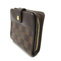 Louis Vuitton LOUIS VUITTON Compact Zip Round Wallet Coated Canvas Leather Damier Men's Women's Brown N61668