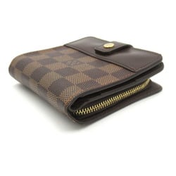 Louis Vuitton LOUIS VUITTON Compact Zip Round Wallet Coated Canvas Leather Damier Men's Women's Brown N61668