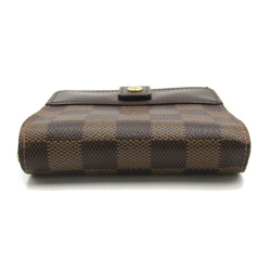 Louis Vuitton LOUIS VUITTON Compact Zip Round Wallet Coated Canvas Leather Damier Men's Women's Brown N61668